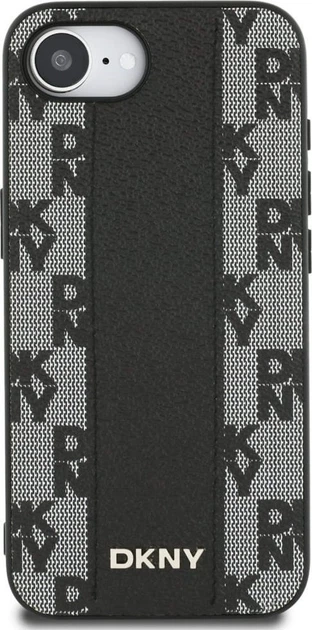 Панель DKNY Leather Checkered Mono Pattern with MagSafe для Apple iPhone 16e Black (GSM192631) - зображення 2