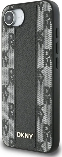 Панель DKNY Leather Checkered Mono Pattern with MagSafe для Apple iPhone 16e Black (GSM192631) - зображення 4