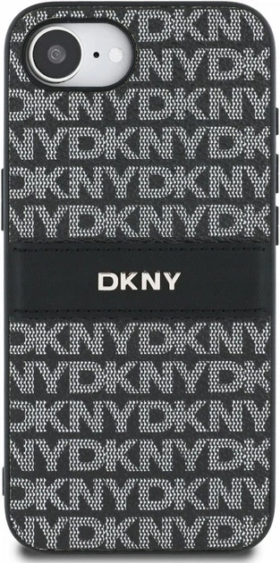 Панель DKNY Repeat Texture Pattern with Tonal Stripe для Apple iPhone 16e Black (3666339453978) - зображення 2