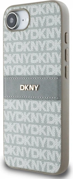 Etui plecki DKNY Repeat Texture Pattern with Tonal Stripe do Apple iPhone 16e Beige (3666339453985) - obraz 4