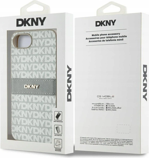 Etui plecki DKNY Repeat Texture Pattern with Tonal Stripe do Apple iPhone 16e Beige (3666339453985) - obraz 8