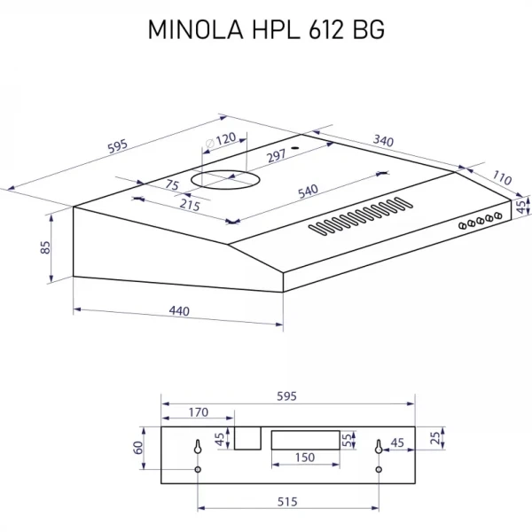 Вытяжка Minola hpl 612 bg - изображение 10
