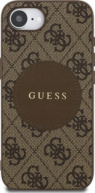 Etui plecki Guess 4G Round Patch Classic Logo with MagSafe do Apple iPhone 16e Brown (3666339454043) - obraz 2