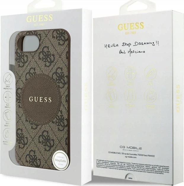 Etui plecki Guess 4G Round Patch Classic Logo with MagSafe do Apple iPhone 16e Brown (3666339454043) - obraz 8