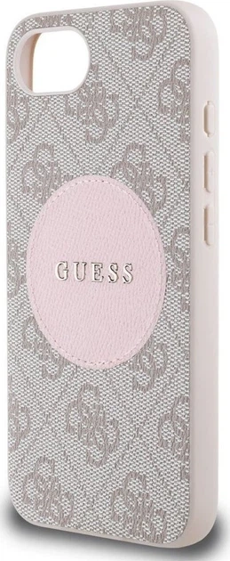 Etui plecki Guess 4G Round Patch Classic Logo with MagSafe do Apple iPhone 16e Pink (GUHMPSE4P4PGRSGP) - obraz 6