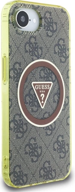 Панель Guess IML Metal Glitter 4G Circle Triangle with MagSafe для Apple iPhone 16e Brown (GUHMPSE4HG4PRTGW) - зображення 3