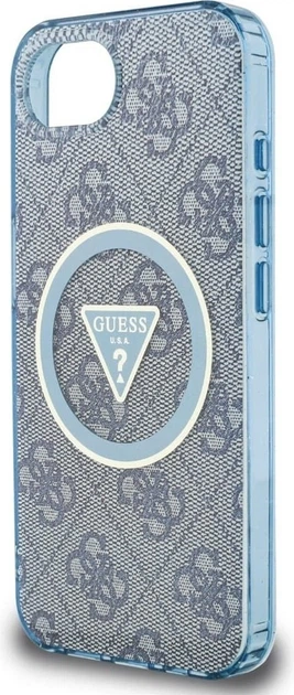 Панель Guess IML Metal Glitter 4G Circle Triangle with MagSafe для Apple iPhone 16e Blue (GUHMPSE4HG4PRTGB) - зображення 6