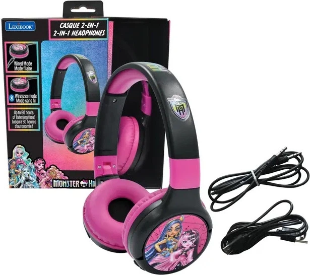 Słuchawki Lexibook 2-in-1 Foldable Headphones Monster High Black (3380743104300) - obraz 5