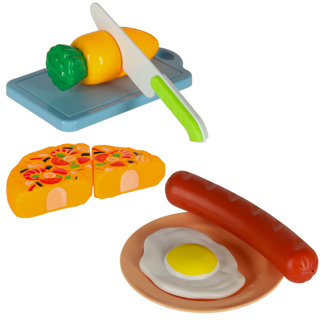 Ігровий набір KIK Овочі і фрукти для нарізання з посудом та аксесуарами 36 елементів (5903039755772) - зображення 10