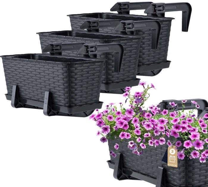 Балконний горщик з ручками Kadax Castro K8197 3 шт - зображення 1