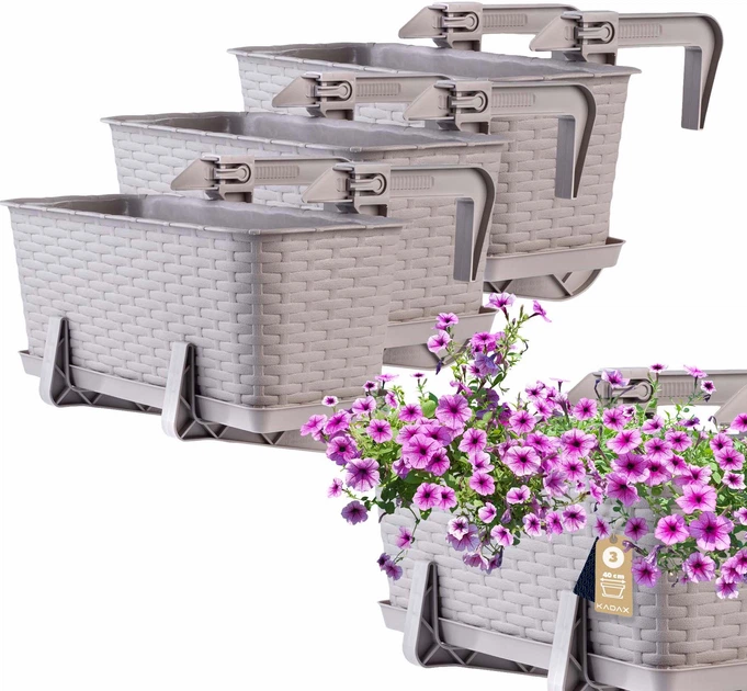 Балконний горщик з ручками Kadax Castro К8205 3 шт - зображення 1