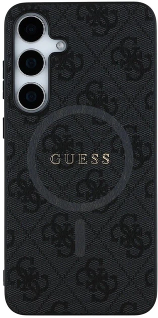 Панель Guess Leather 4G Colored Ring Classic Logo MagSafe для Samsung Galaxy S25 Black (3666339449483) - зображення 3