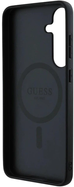 Панель Guess Leather 4G Colored Ring Classic Logo MagSafe для Samsung Galaxy S25 Black (3666339449483) - зображення 6