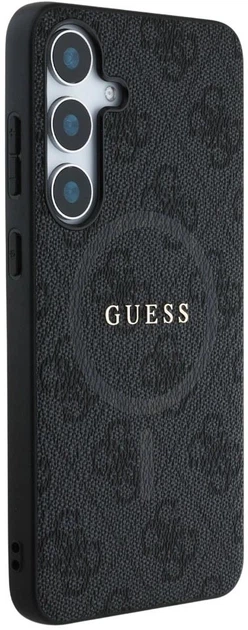Панель Guess Leather 4G Colored Ring Classic Logo MagSafe для Samsung Galaxy S25 Plus Black (3666339449490) - зображення 4