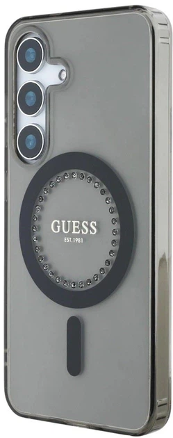 Панель Guess Rhinestones Printed Classic Logo MagSafe для Samsung Galaxy S25 Black (3666339449520) - зображення 2
