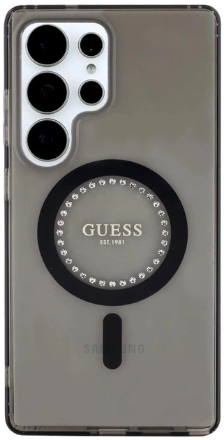 Панель Guess Rhinestones Printed Classic Logo MagSafe для Samsung Galaxy S25 Ultra Black (3666339449537) - зображення 3