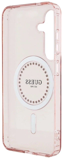 Панель Guess Rhinestones Printed Classic Logo MagSafe для Samsung Galaxy S25 Pink (3666339449544) - зображення 6