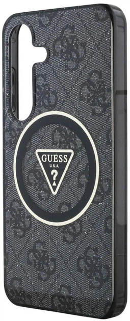 Панель Guess 4G Glitter Triangle Buttons MagSafe для Samsung Galaxy S25 Plus Black (3666339449575) - зображення 5