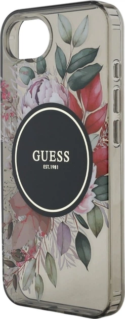 Панель Guess IML Flowers MagSafe для Apple iPhone 16e Black (GUHMPSE4HFWBRCEK) - зображення 5