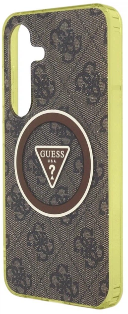 Панель Guess 4G Glitter Triangle Buttons MagSafe для Samsung Galaxy S25 Brown (3666339449599) - зображення 5