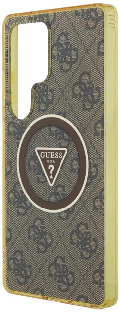 Панель Guess 4G Glitter Triangle Buttons MagSafe для Samsung Galaxy S25 Ultra Brown (3666339449605) - зображення 5
