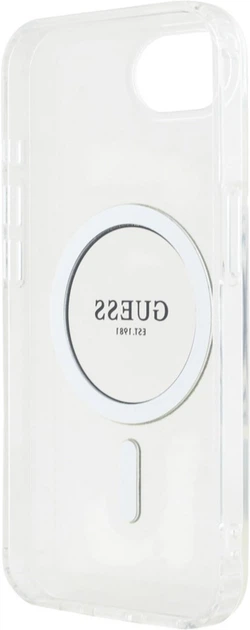 Etui plecki Guess IML Glitter Circle MagSafe do Apple iPhone 16e Transparent (GUHMPSE4HFGERET) - obraz 6