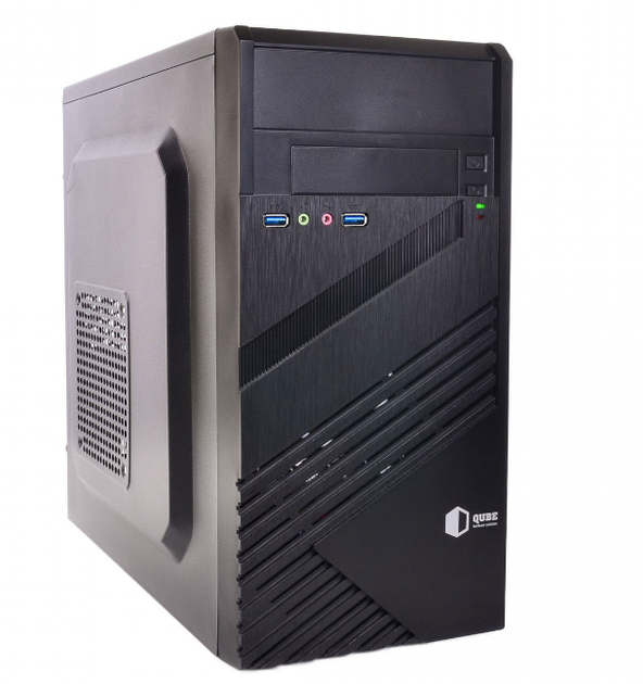 Комп'ютер QUBE QB05M U3 Tower / AMD Athlon 200GE (2(4) ядра по 3.2 GHz) / 4GB DDR4 (2400 MHz) / 120GB SSD / 400W / PRIME A320M-R - зображення 2