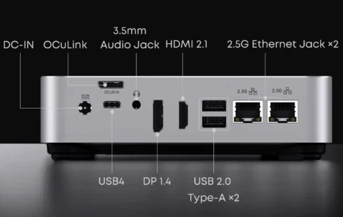 Неттоп Chuwi AuBox 8745, Silver, Ryzen 7 8745HS (8x3.8-4.9 GHz), 16Gb DDR5 5600 MHz, 512Gb SSD NVMe, Radeon 780M, WiFi 6, Bluetooth 5.3, 2x2.5GLan, 2xType-C / 2xUSB 3.2 / 2xUSB 2.0, HDMI/DP, Windows 11 Pro, кріплення VESA у комплекті (CWI603) - Фото 5 Неттоп Chuwi AuBox 8745, Silver, Ryzen 7 8745HS (8x3.8-4.9 GHz), 16Gb DDR5 5600 MHz, 512Gb SSD NVMe, Radeon 780M, WiFi 6, Bluetooth 5.3, 2x2.5GLan, 2xType-C / 2xUSB 3.2 / 2xUSB 2.0, HDMI/DP, Windows 11 Pro, кріплення VESA у комплекті (CWI603) - изображение 5