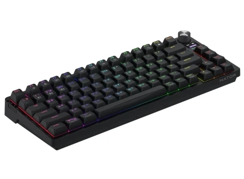 Клавіатура бездротова Hator Icefall Pro, Black, Bluetooth 5.3 / USB 2.4GHz / Type-C, механічна (перемикачі Aurum Orange Linear 2.0), TFT екран, RGB підсвічування з індивідуальним налаштуванням кожної клавіши, акумулятор 4000 mAh (HTK450UA) - изображение 4