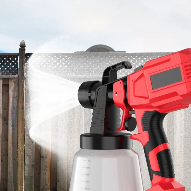 Акумуляторний фарборозпилювач Cordless Paint Spray Gun 0.8L 400W Red - зображення 5
