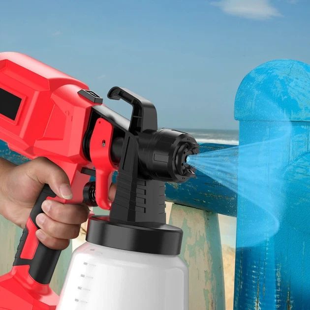 Акумуляторний фарборозпилювач Cordless Paint Spray Gun 0.8L 400W Red - зображення 7