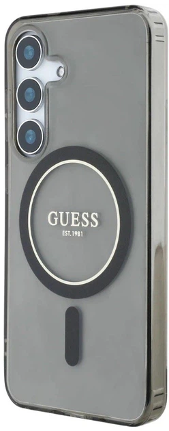 Панель Guess Glitter Circle Classic Logo MagSafe для Samsung Galaxy S25 Black (3666339449759) - зображення 2