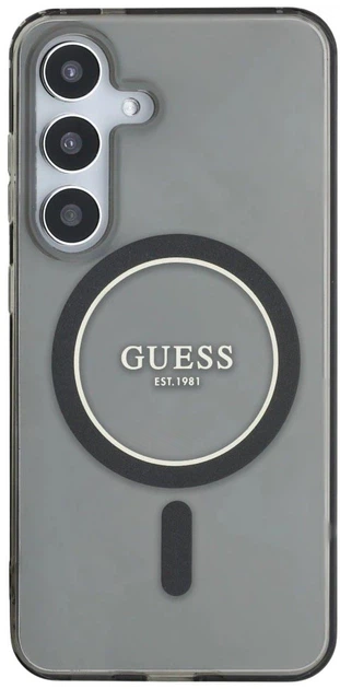 Панель Guess Glitter Circle Classic Logo MagSafe для Samsung Galaxy S25 Black (3666339449759) - зображення 3