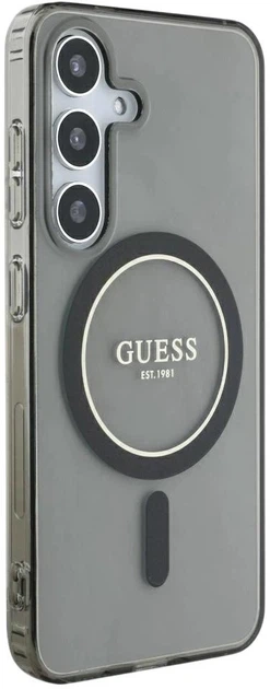 Панель Guess Glitter Circle Classic Logo MagSafe для Samsung Galaxy S25 Black (3666339449759) - зображення 4