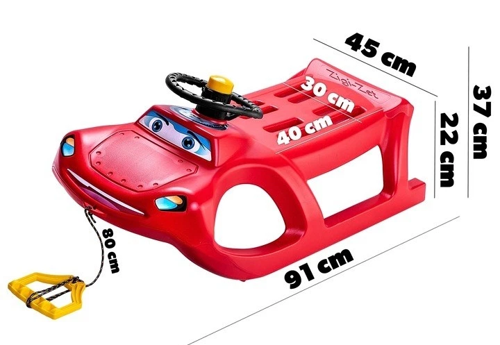 Пластикові санки Kadax з кермом K6414 (5903699455586) - зображення 2