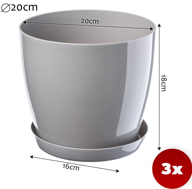 Квітковий горщик з підставкою Kadax Agen K8134 3 шт - зображення 2