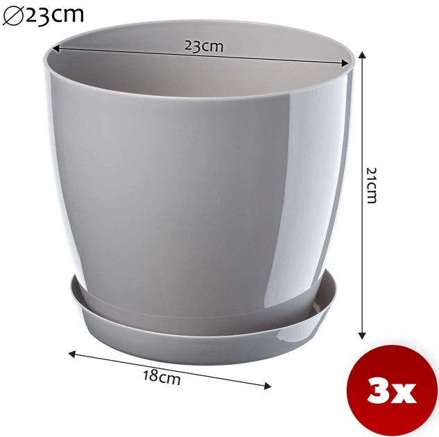Квітковий горщик з підставкою Kadax Agen K8135 3 шт - зображення 2