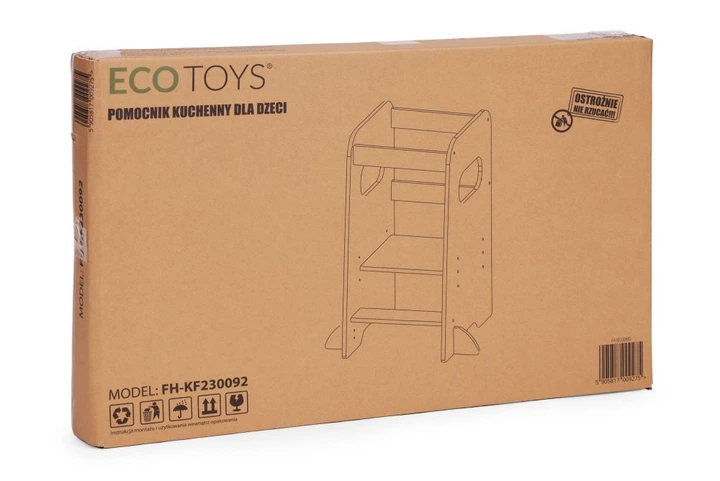 Podest dwustopniowy EcoToys Montessori Pomocnik kuchenny dla dzieci (5905817009275) - obraz 10