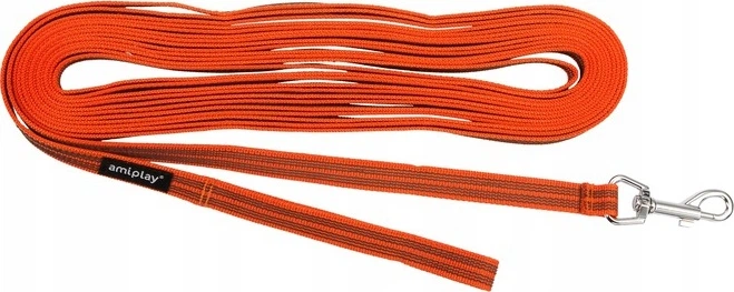 Smycz treningowa Amiplay Rubber L - XL 1000 x 2 cm Pomarańczowa (5907563221901) - obraz 1