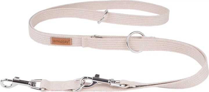 Регульований повідець Amiplay Cotton 6 в 1 L 100 - 200 см Бежевий (5907563222984) - зображення 1