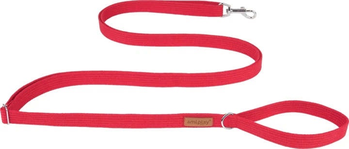 Регульований повідець Amiplay Cotton Easy Fix L 160 - 300 см Коричневий (5907563227552) - зображення 1