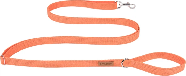 Регульований повідець Amiplay Cotton Easy Fix L 160 - 300 см Помаранчевий (5907563231986) - зображення 1