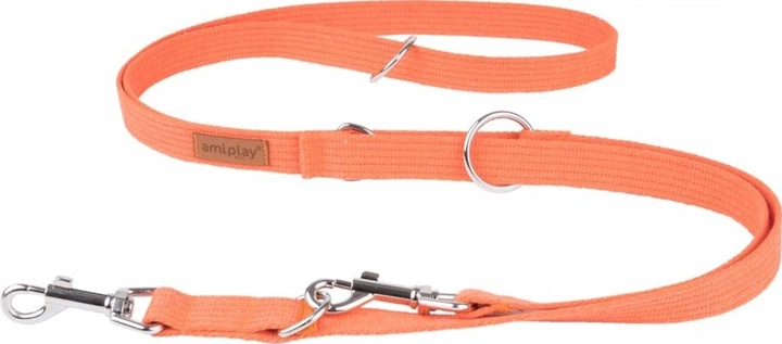 Регульований повідець Amiplay Cotton 6 в 1 M 100 - 200 см Помаранчевий (5907563232013) - зображення 1