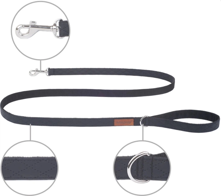 Повідець Amiplay New York XL 140 см Чорний (5907563253612) - зображення 2