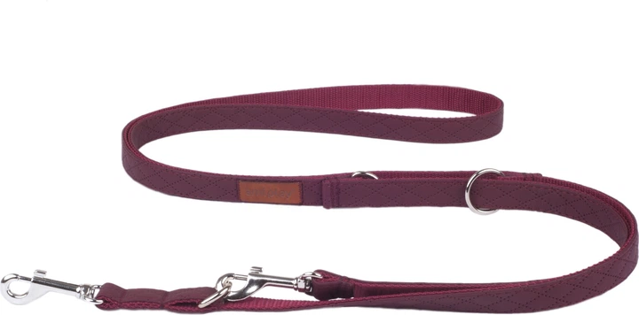 Smycz regulowana Amiplay New York 6 w 1 L 100 - 200 cm Bordowa (5907563253674) - obraz 1
