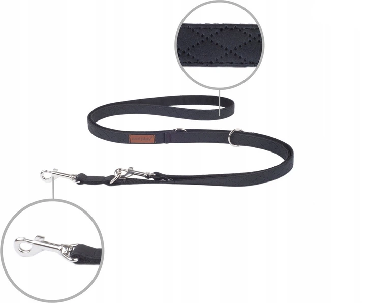 Smycz regulowana Amiplay New York 6 w 1 XL 100 - 200 cm Czarna (5907563253698) - obraz 2