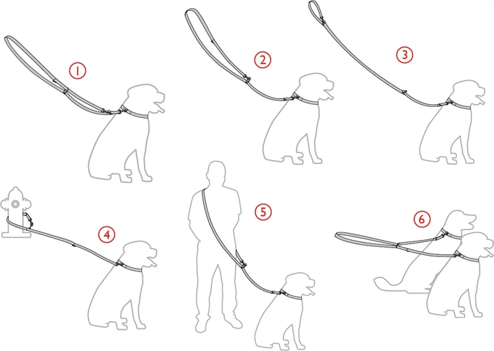 Smycz regulowana Amiplay London 6 w 1 S 100 - 200 cm Brązowa (5907563253988) - obraz 2