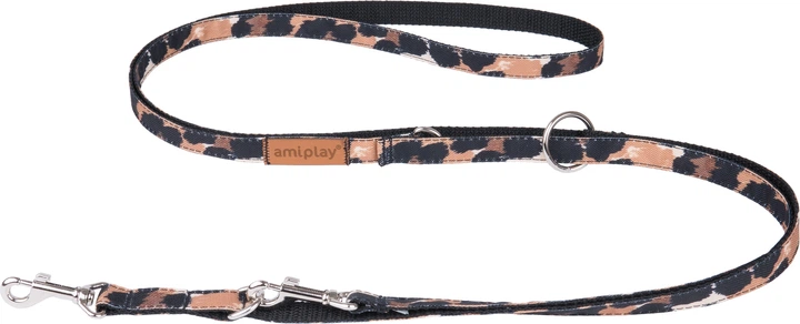 Регульований повідець Amiplay Safari 6 в 1 S 100 - 200 см Пантера (5907563262638) - зображення 1