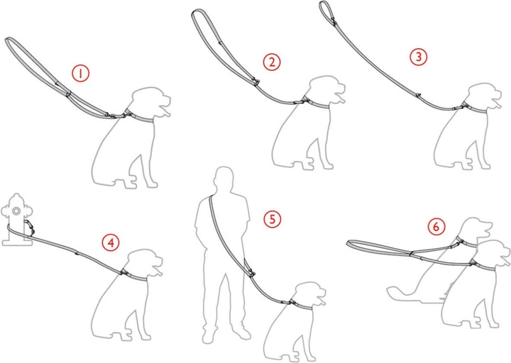 Smycz regulowana Amiplay Denim 6 w 1 S 100 - 200 cm Niebieska (5907563271401) - obraz 3