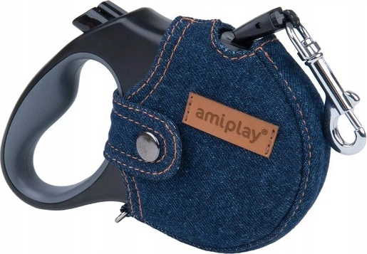Smycz automatyczna Amiplay Infini z obudową Denim M 5 m Granatowa (5907563271517) - obraz 2